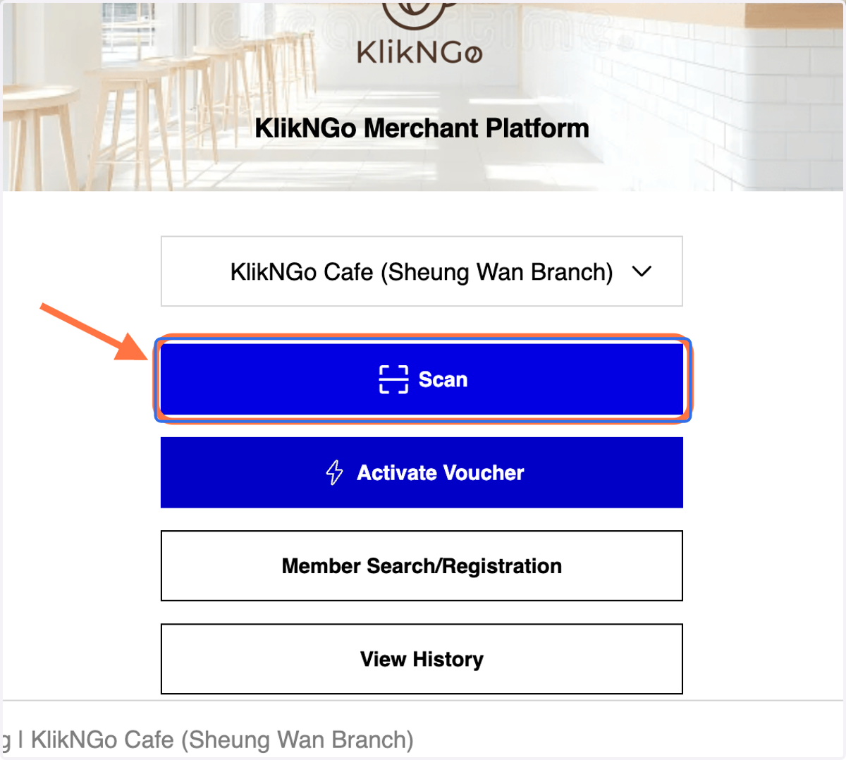 After login to your account, Click on Scan