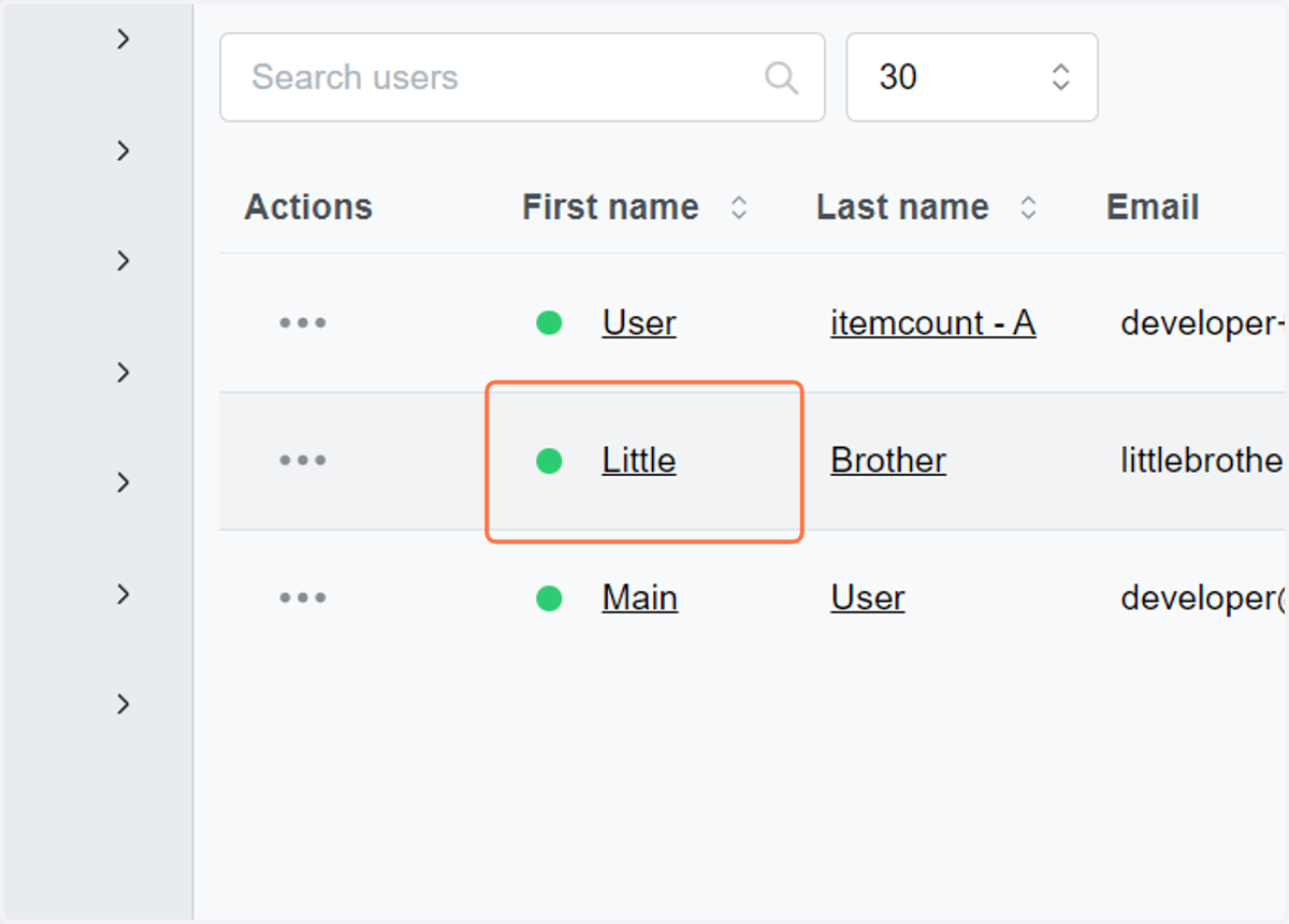 Choose the user to whom you want to limit system access.