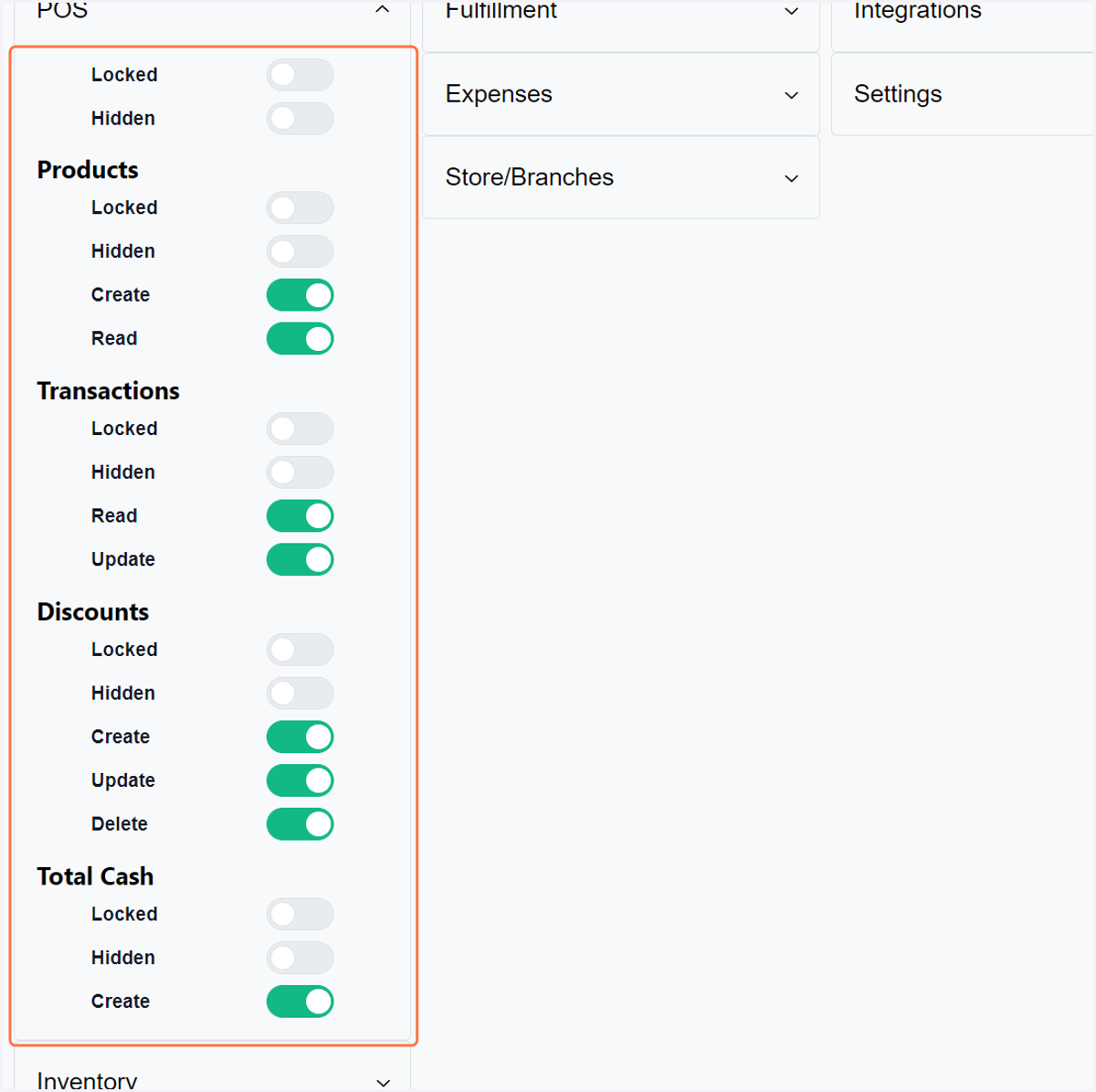 This is the user's default option from the POS feature.
