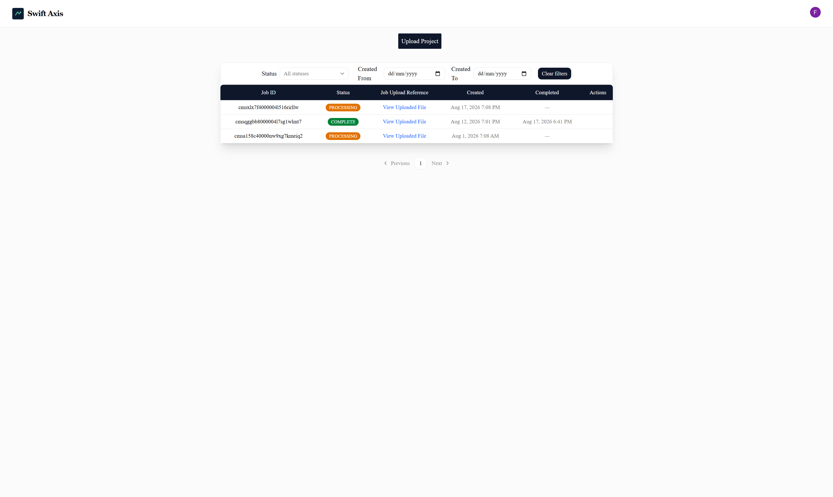 Upload Project