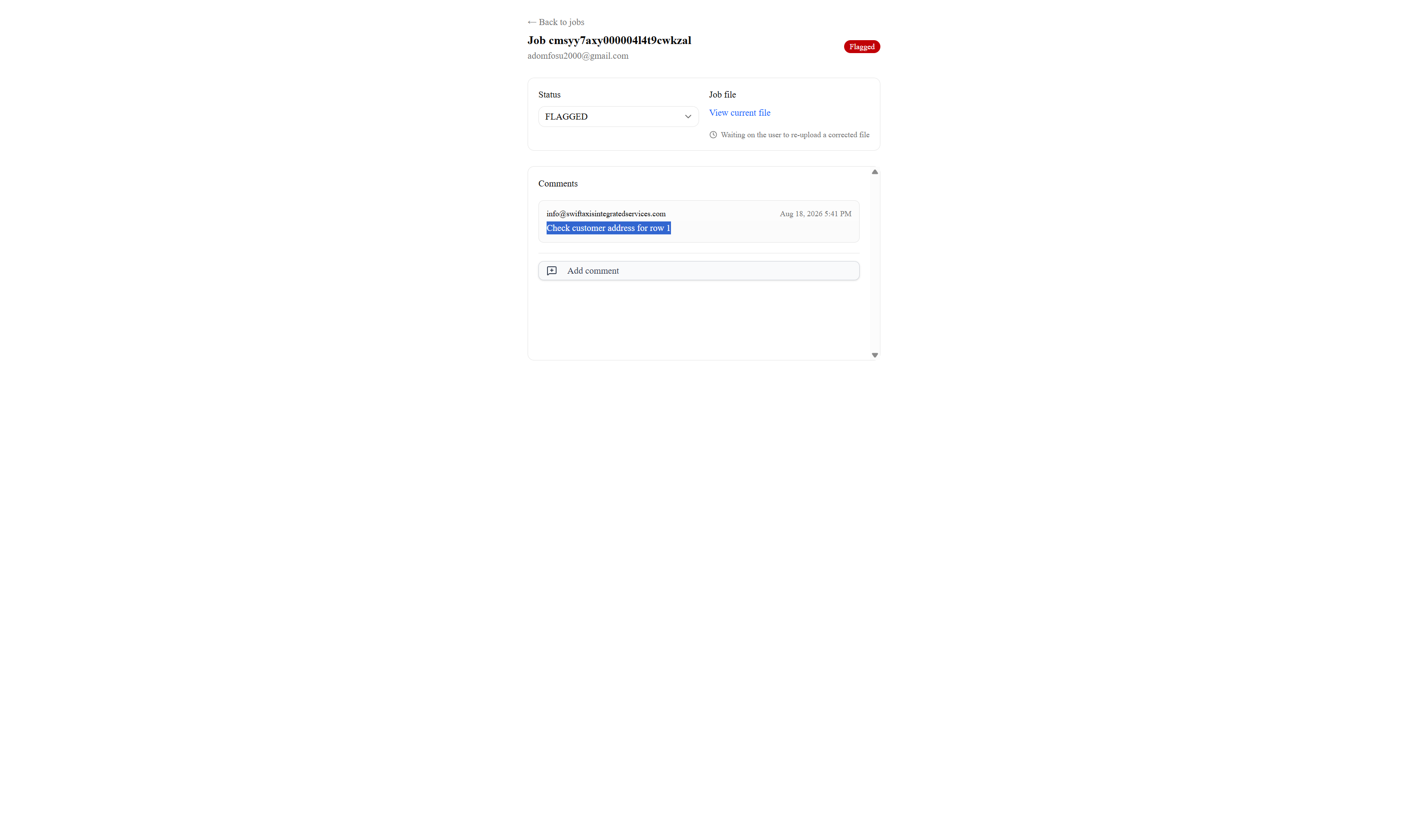 Click on Add comment
