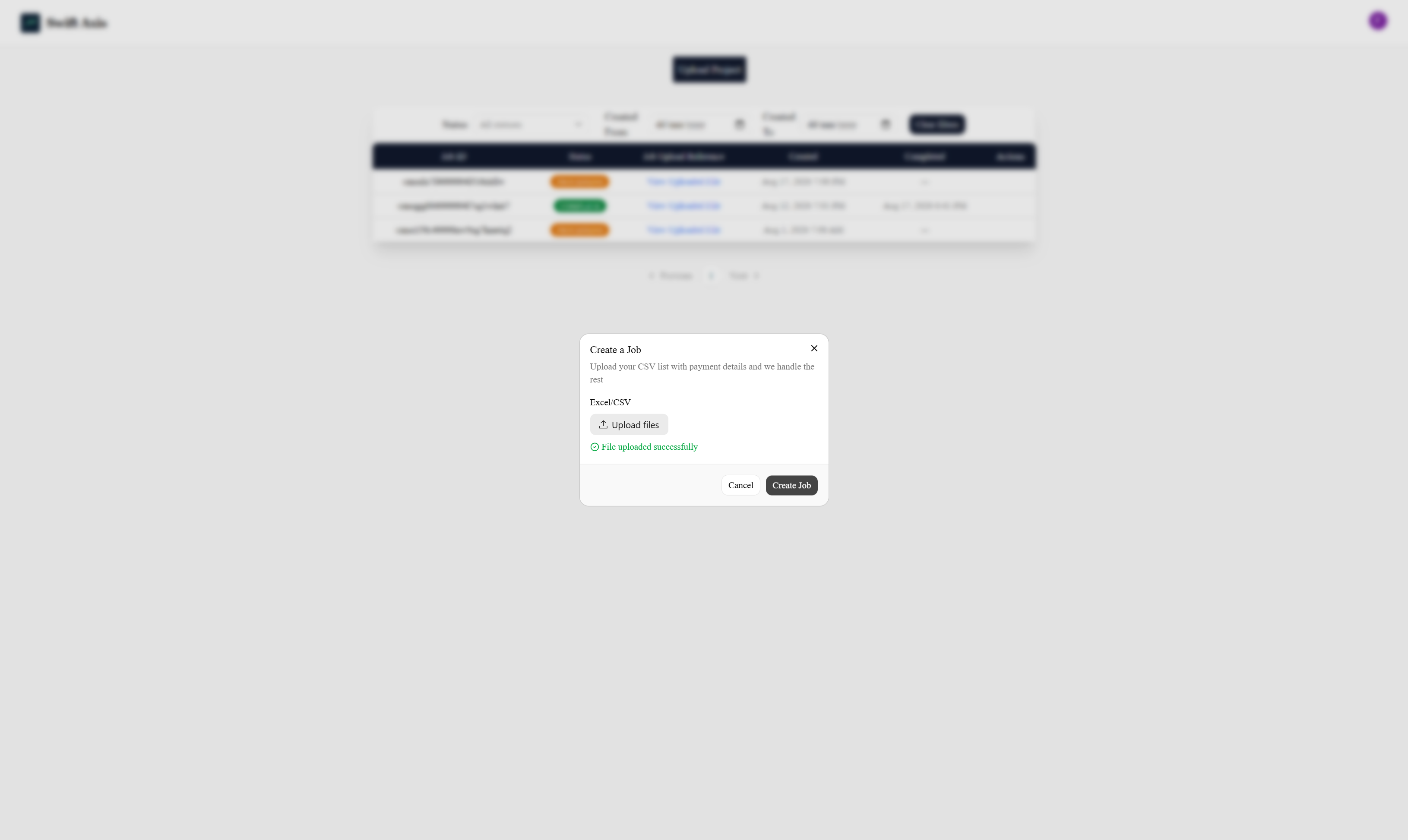 Click on Create Job