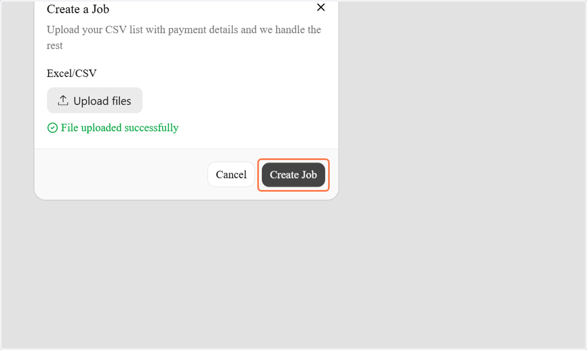 Click on Create Job