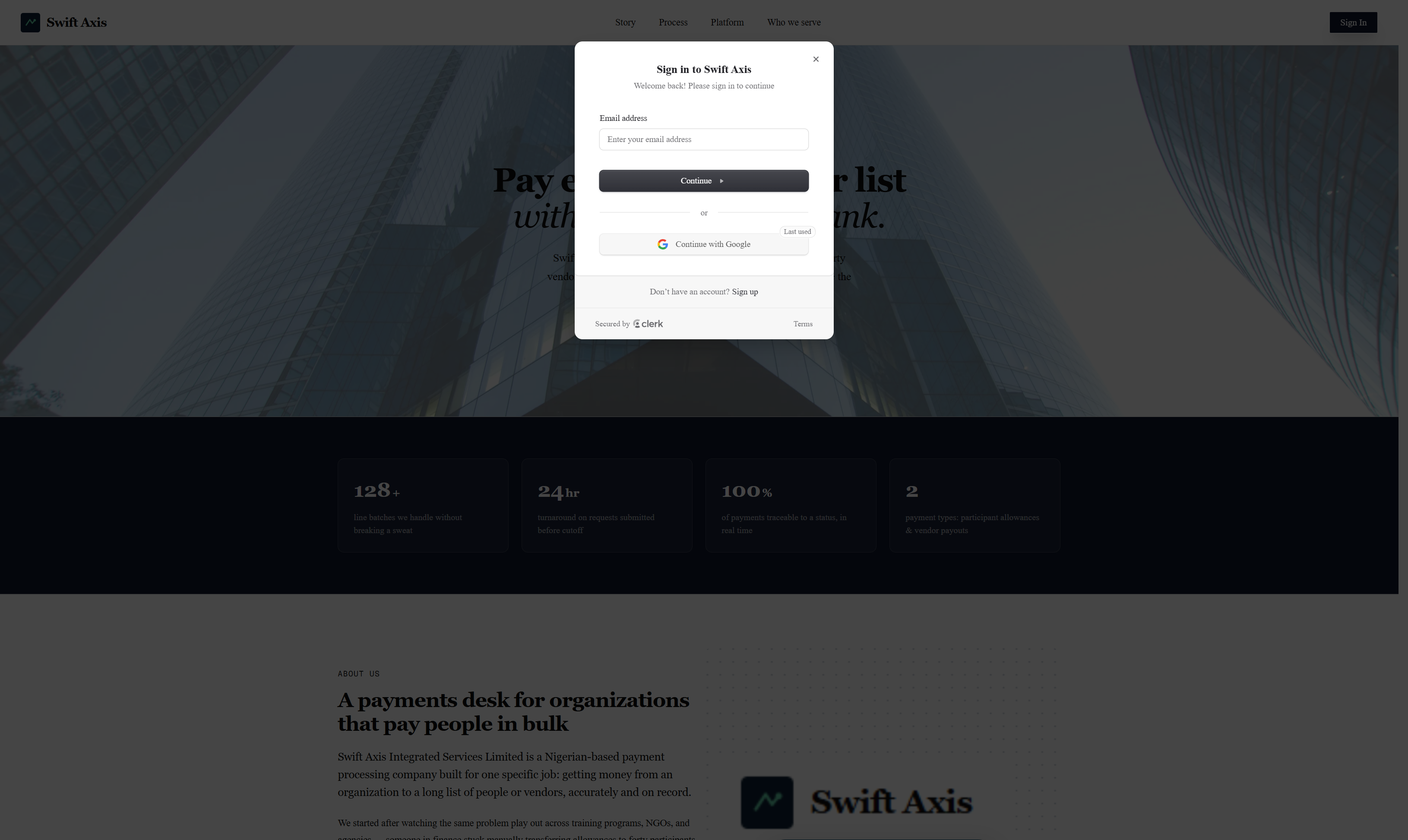 Authenticate with Google or your email provider