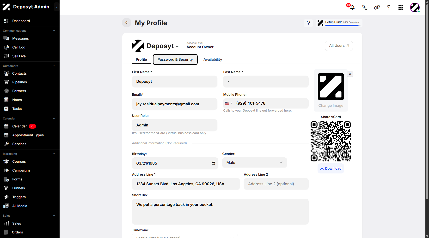 Step 6: Click Password & Security to access and navigate to it.
