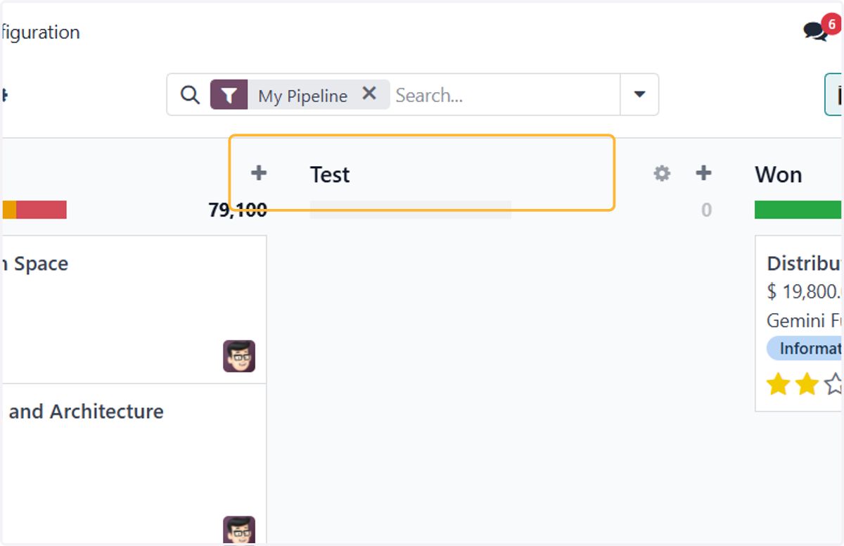 You may drag around your new stage to suits your pipeline