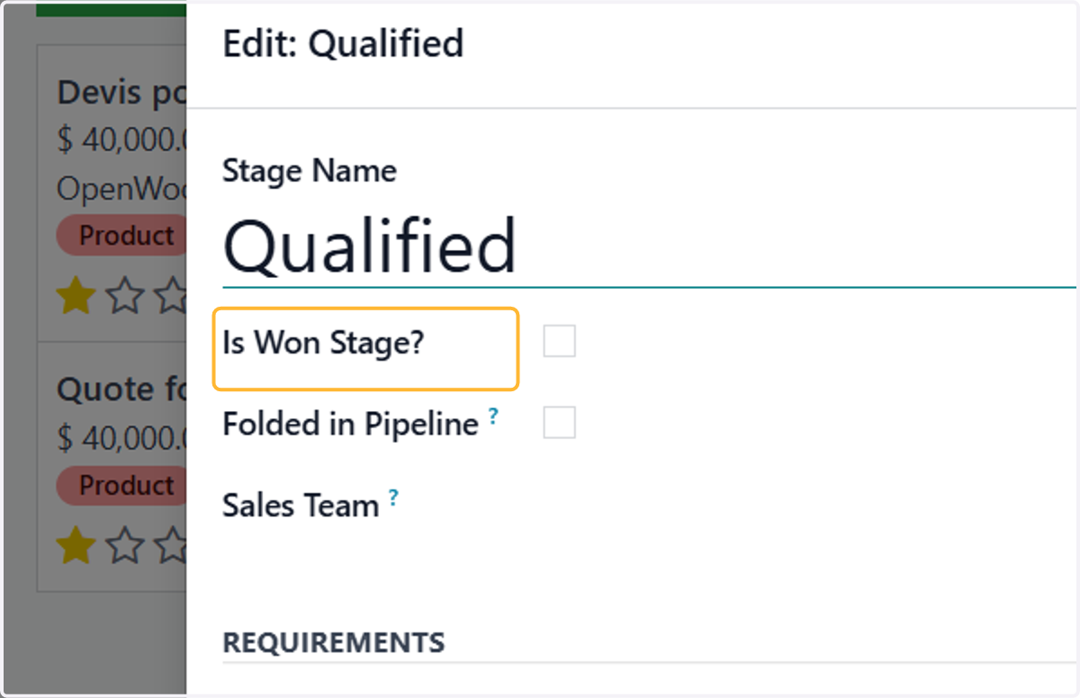 Tick this field if you want this stage to list all your any won opportunities to be listed in this stage