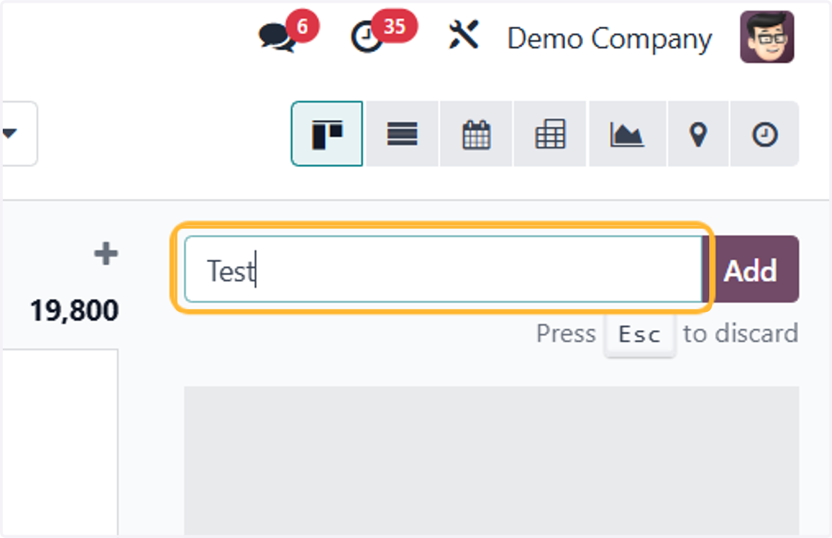 To create a new stage, click on the + Stage button. Enter your new stage name and click Add