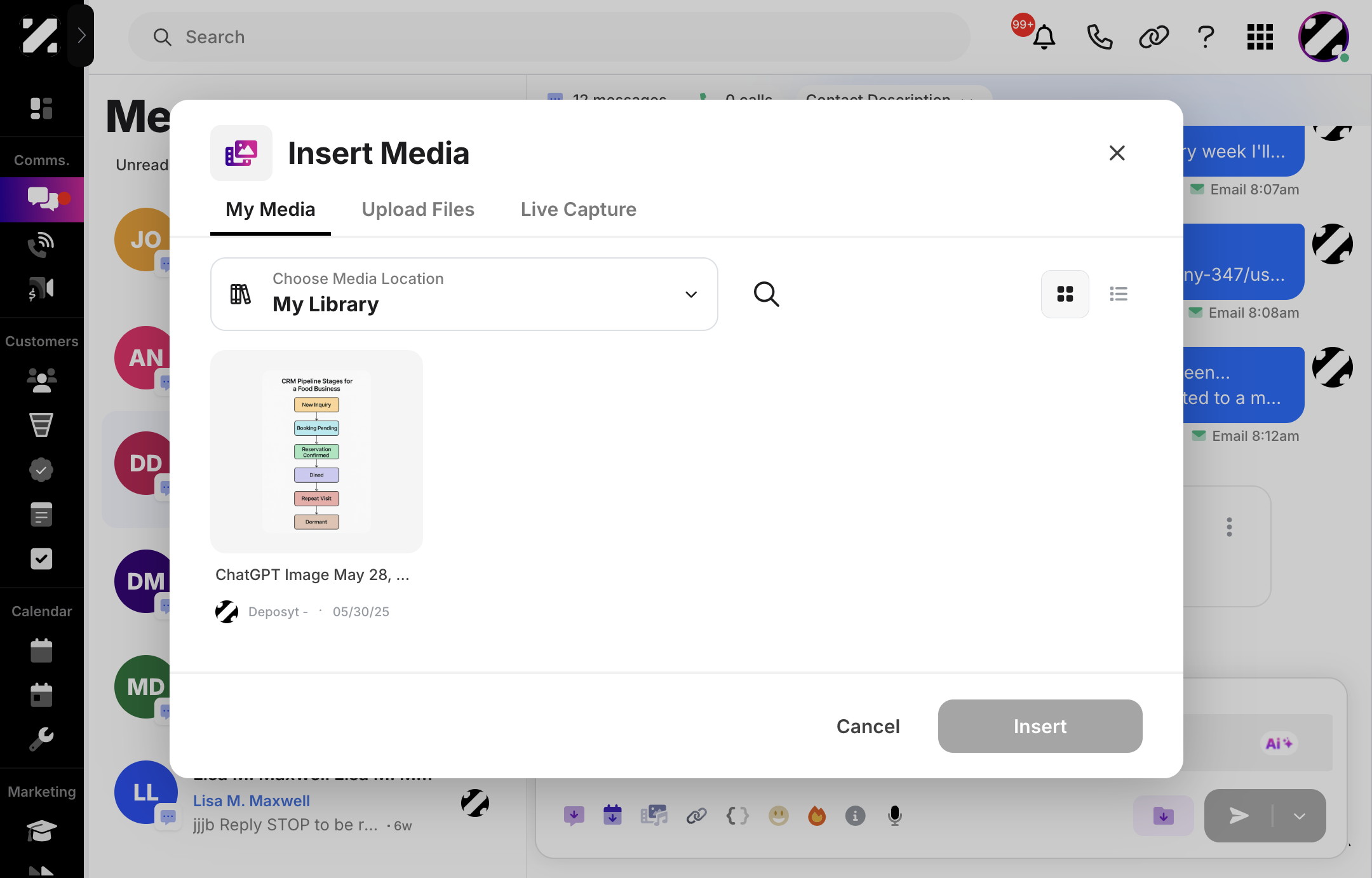 Click on the 'Live Capture' tab,