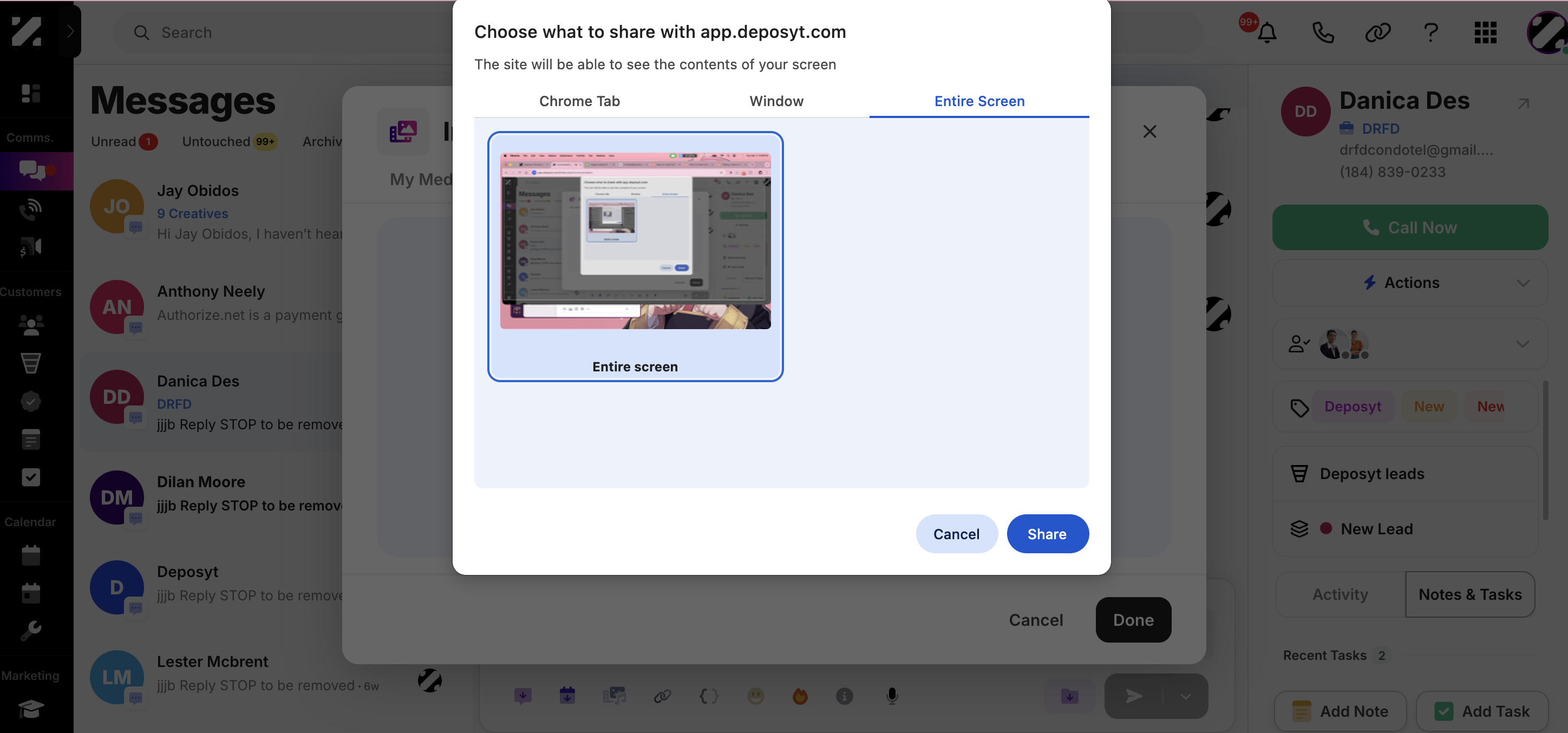 Insert Media Using Live Capture