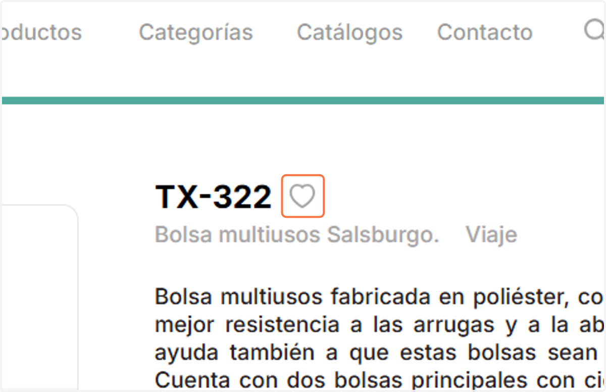 Detalle del producto - Agregar a 'Favorito'