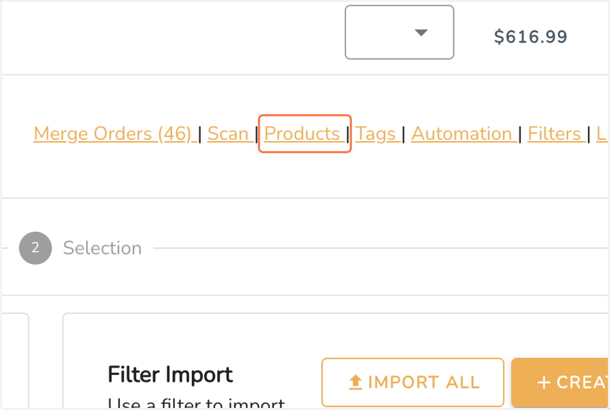 Click on Products