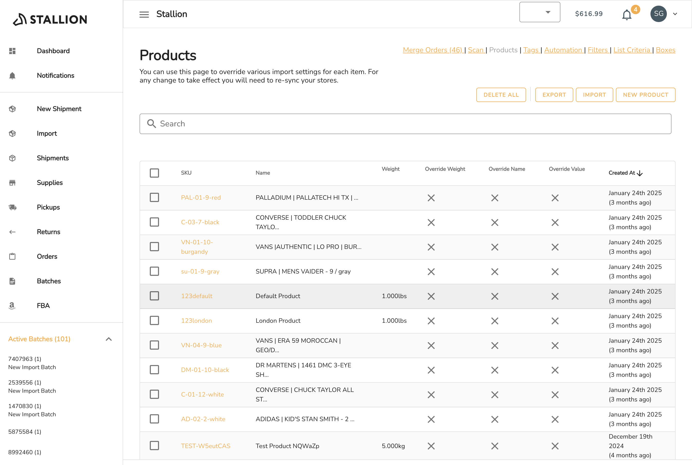 Click any product to verify the update