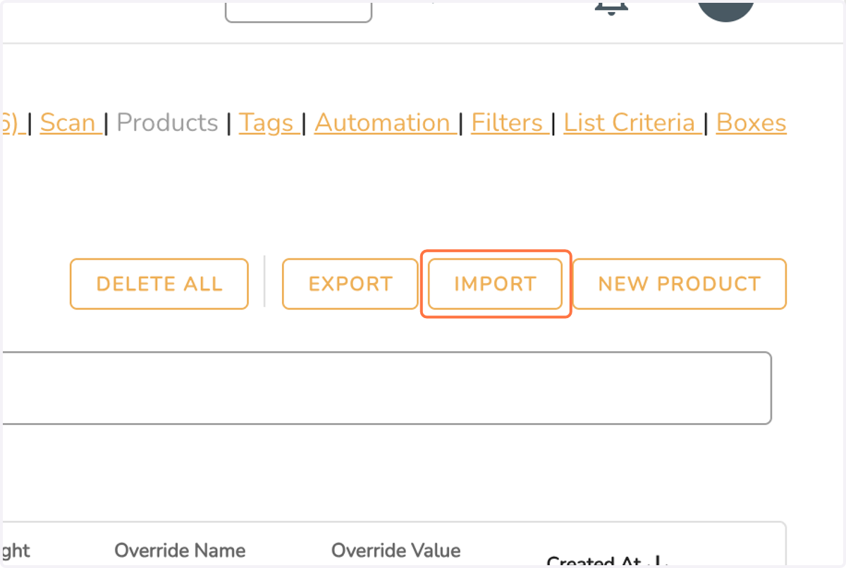 Click on IMPORT to re-upload the edited file