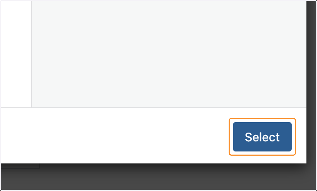 The Select button on the Select File screen