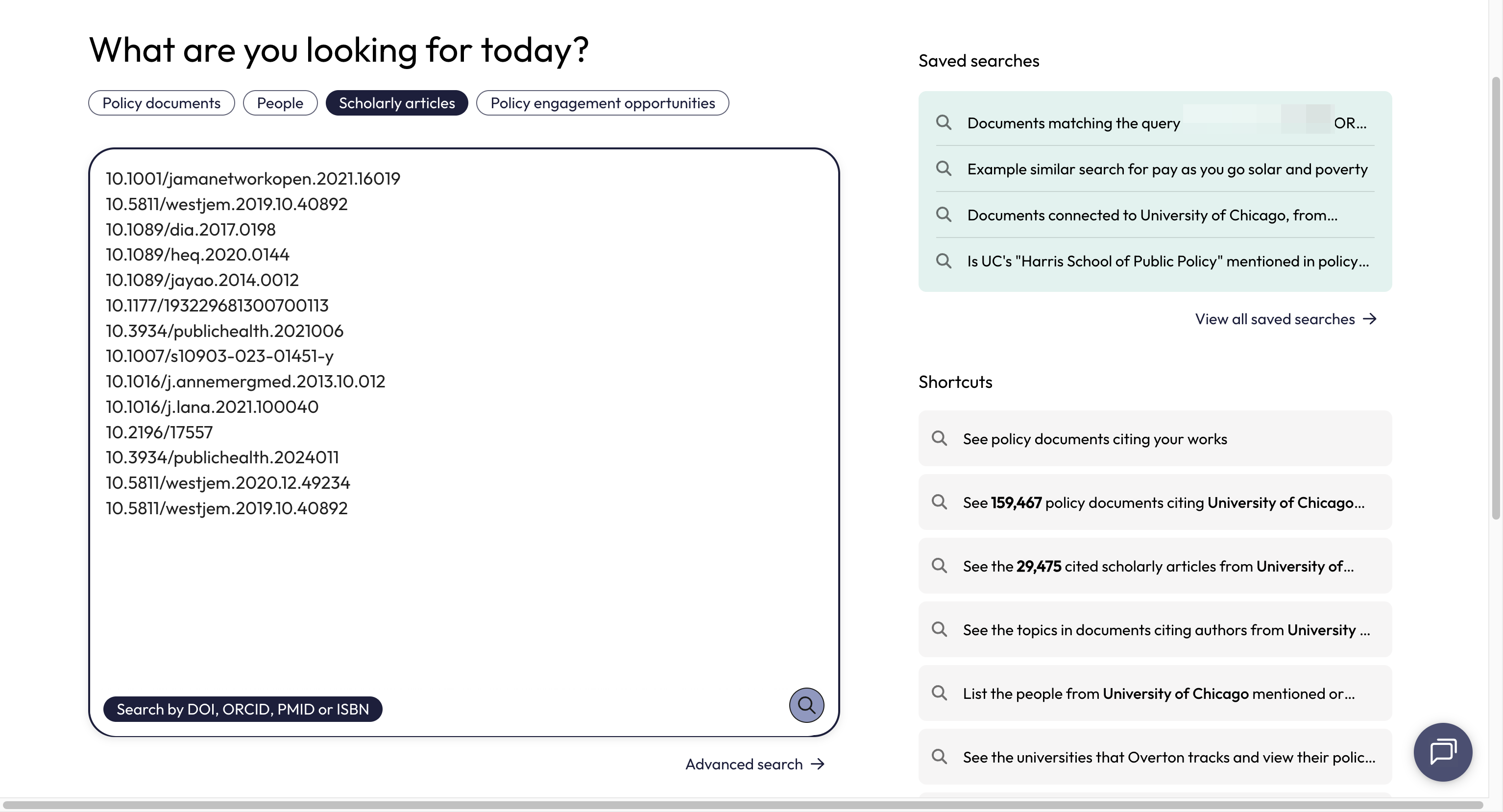 Click on the magnifying glass to search