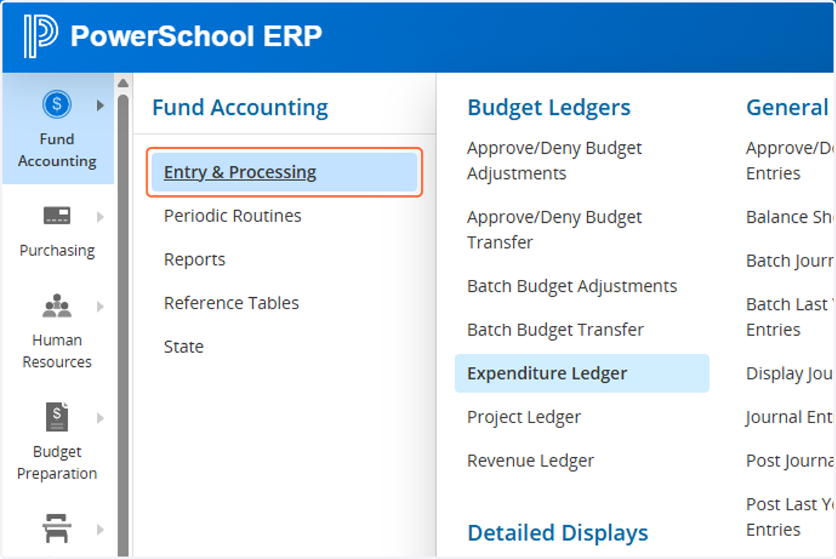 For Budget Transfer: Fund Accounting, Entry & Processing