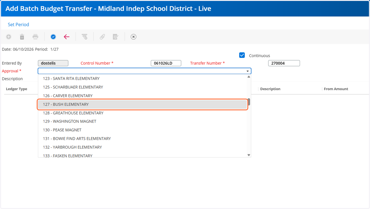 Select your campus or department.