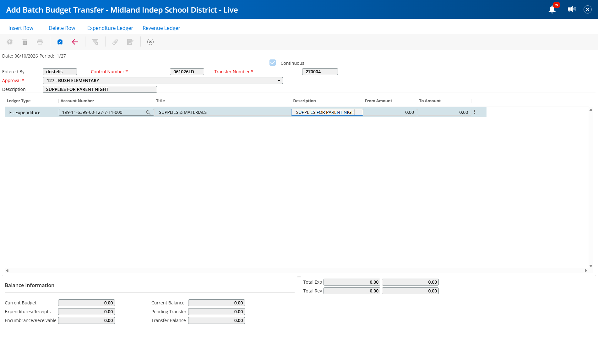 You can use the same description as transfer title or add more details here. TAB to next box.