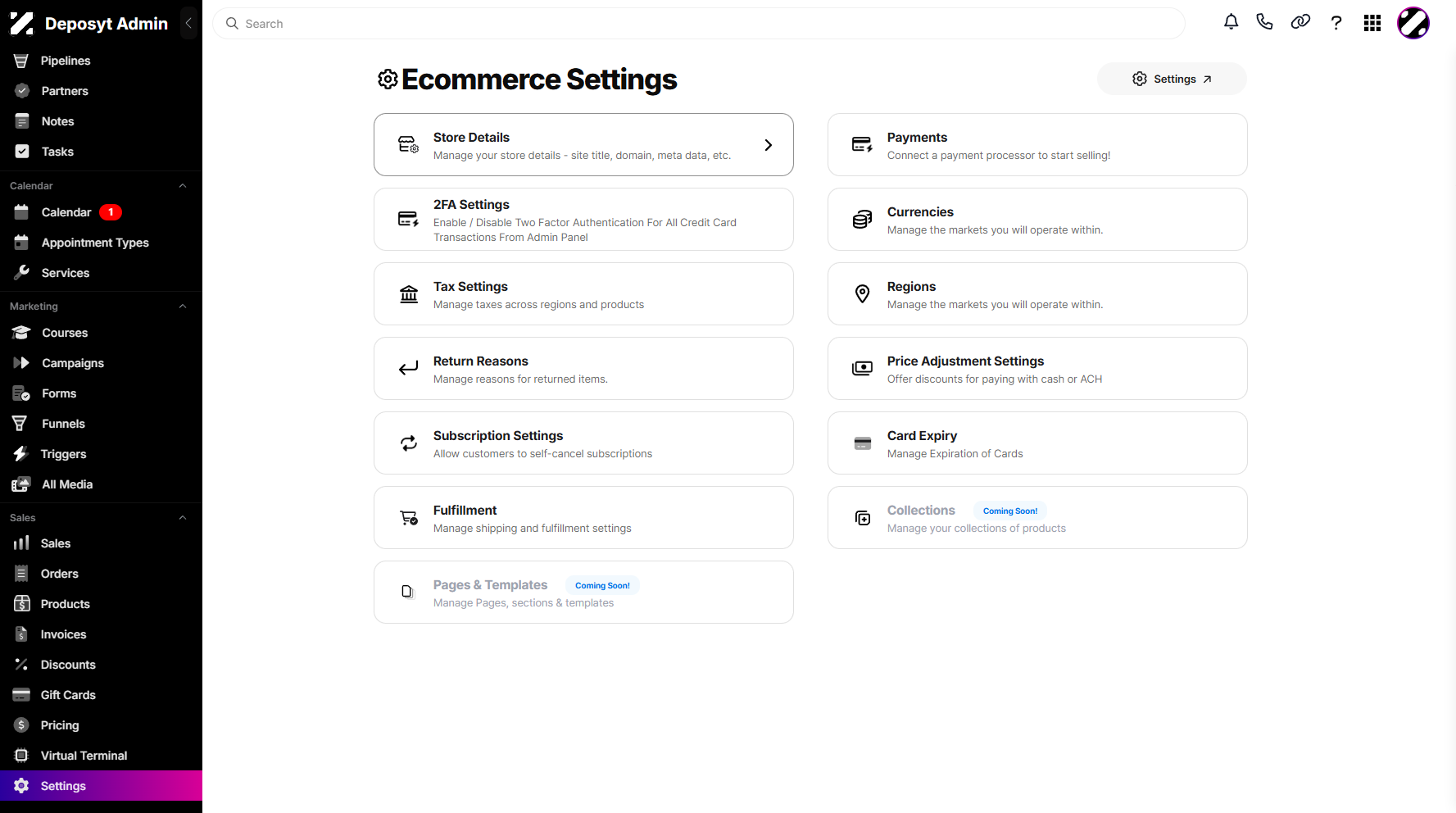 Step 3: Click on Store Details to navigate.