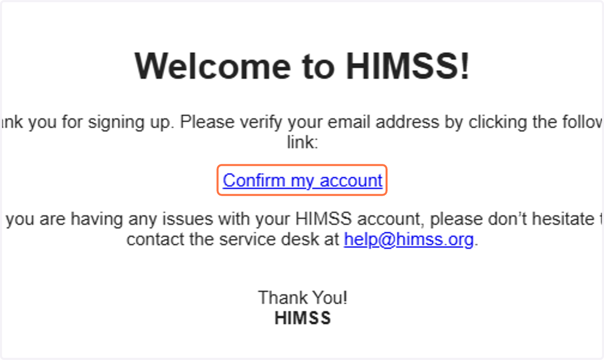 Click on Confirm my account