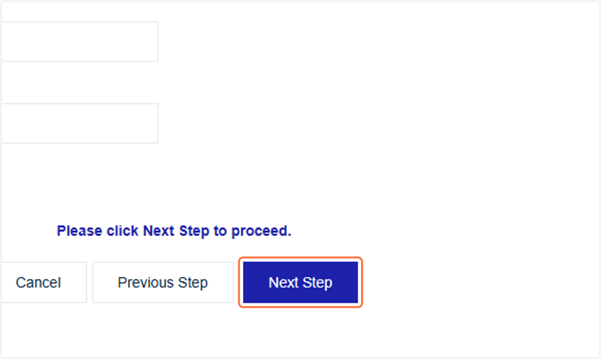 Click on Next Step