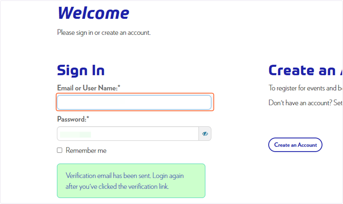 Enter the username and password you signed up with