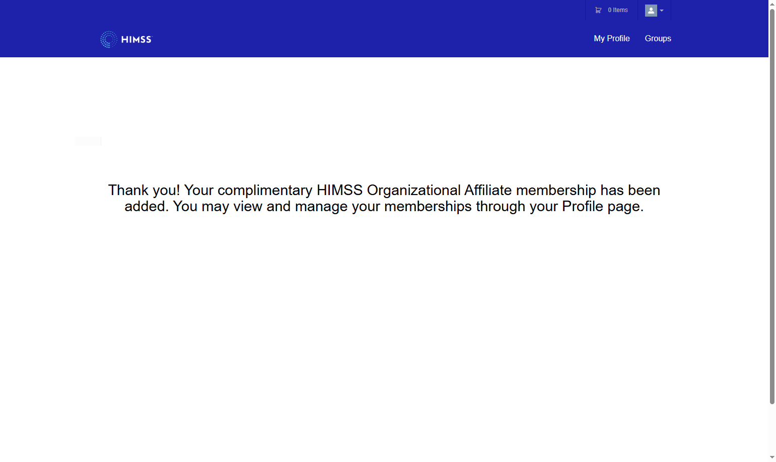 You now have organisational affiliate membership. You will receive a confirmation email.