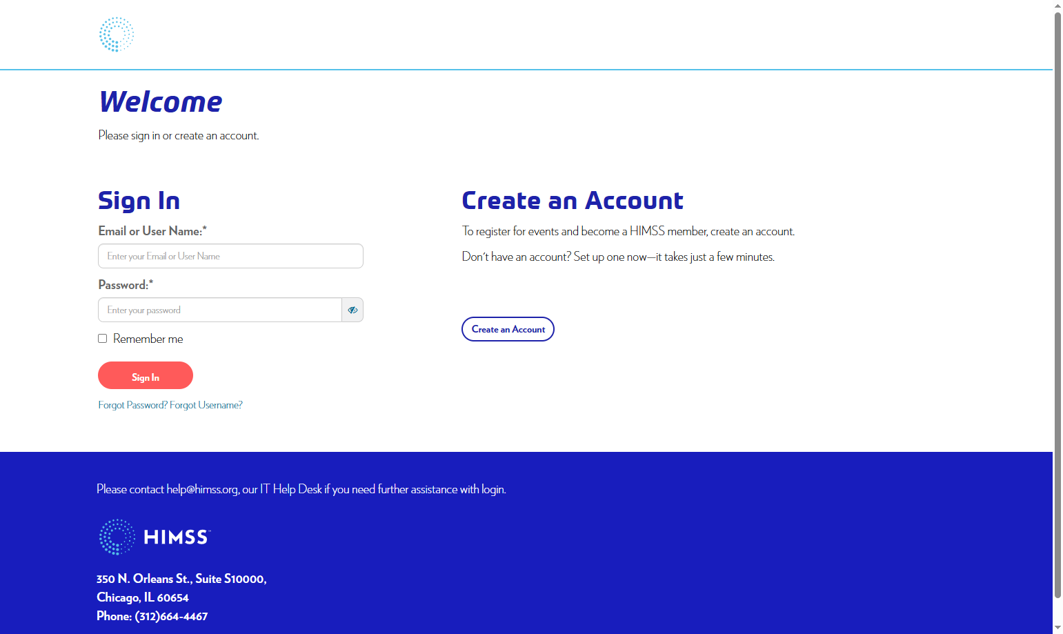 Click on Create an Account