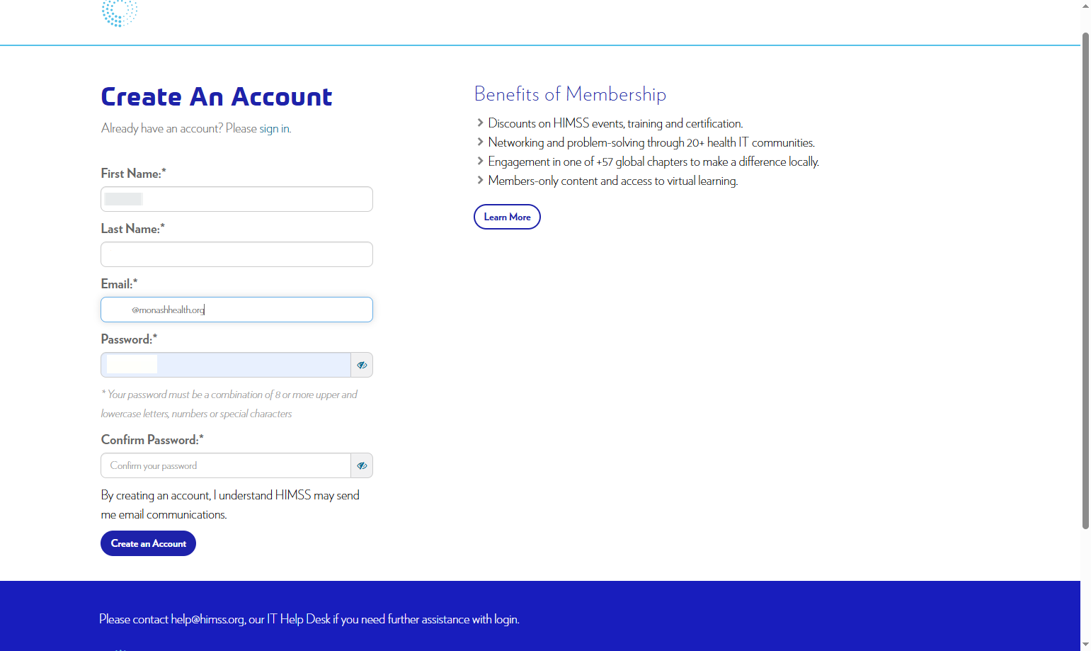 Use your Monash Health email address