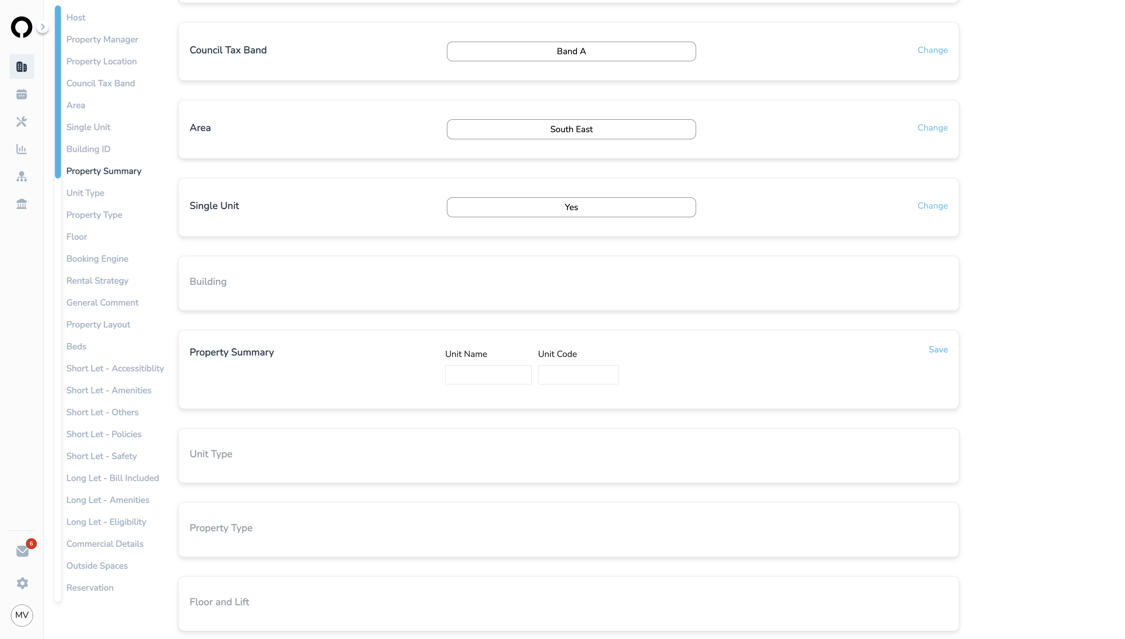 Select Yes on Single Unit. On property Summary add the unit code: