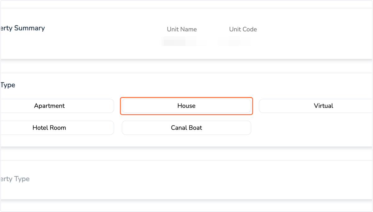 Proceed to property type: apartment, house, etc