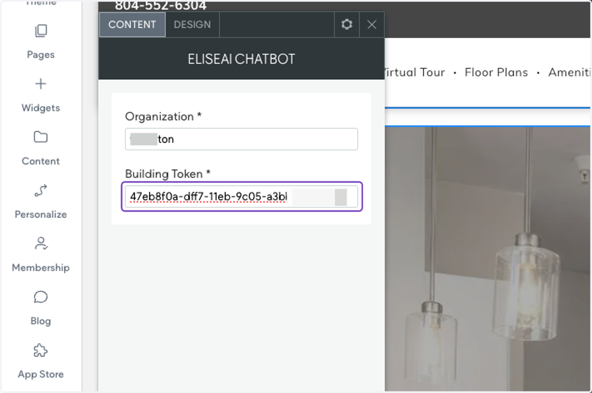 Under Building Token, add in the Building Token ID.