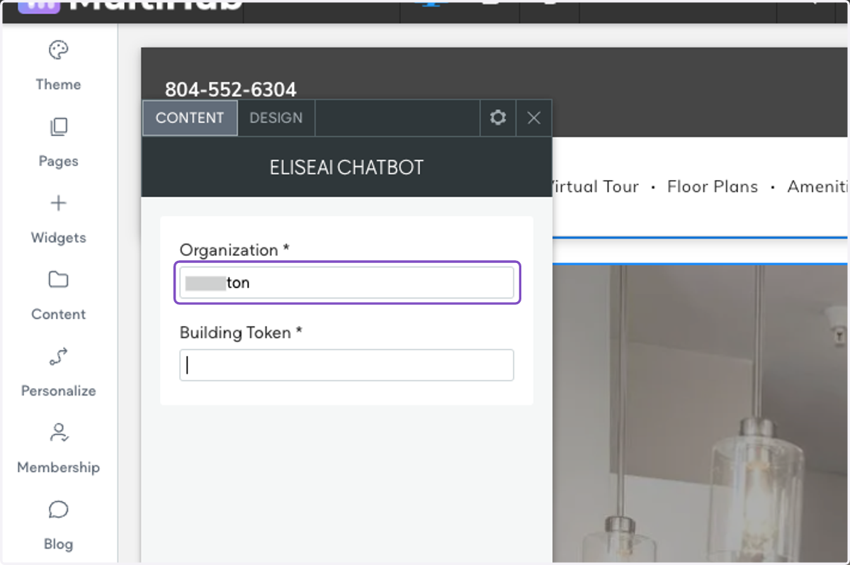 Under Organization, add the organization ID.
