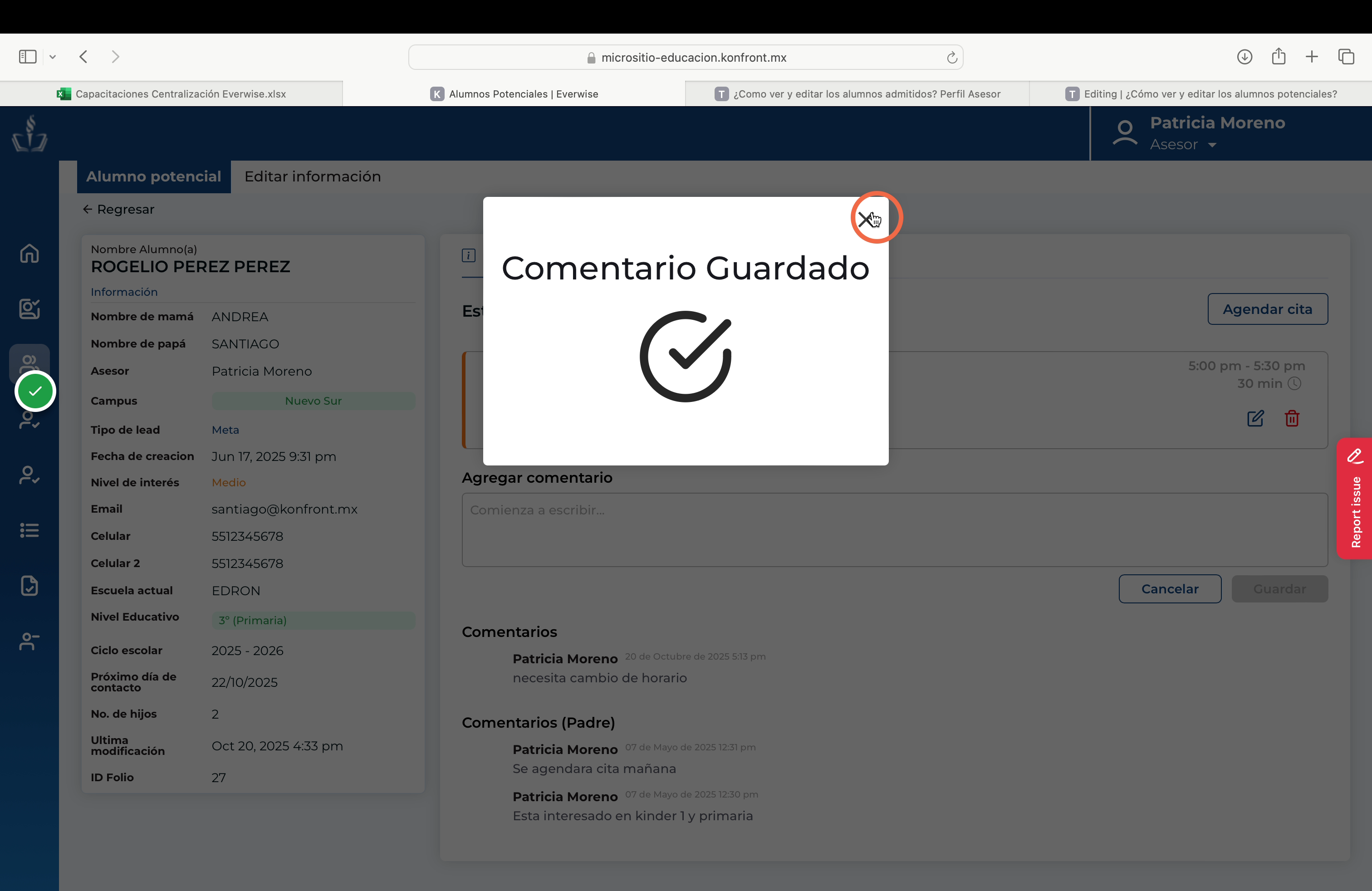 Mensaje de Confirmación