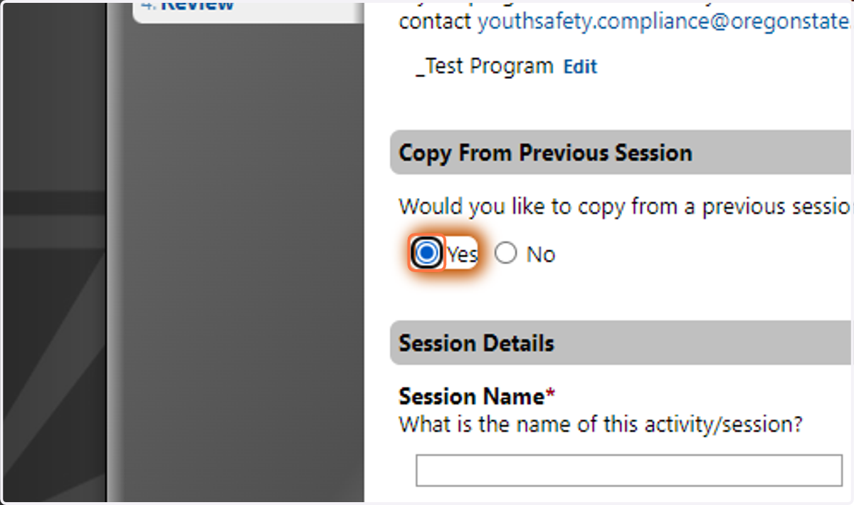 Select Yes