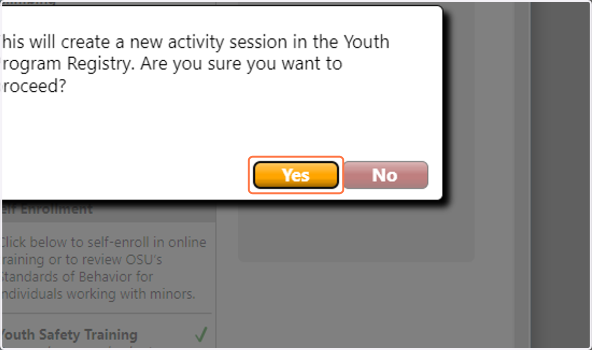 Click on Yes