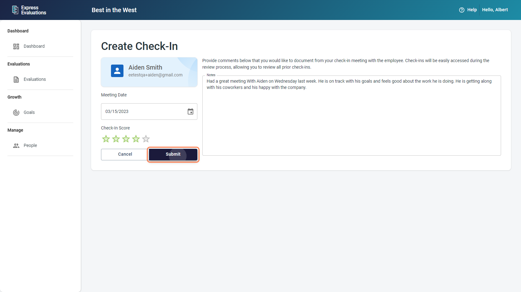 Check-Ins Overview – Express Evaluations