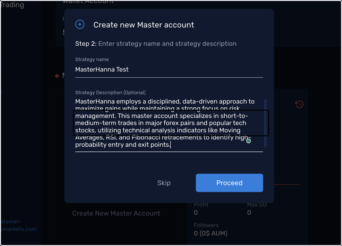 Enter your strategy's description