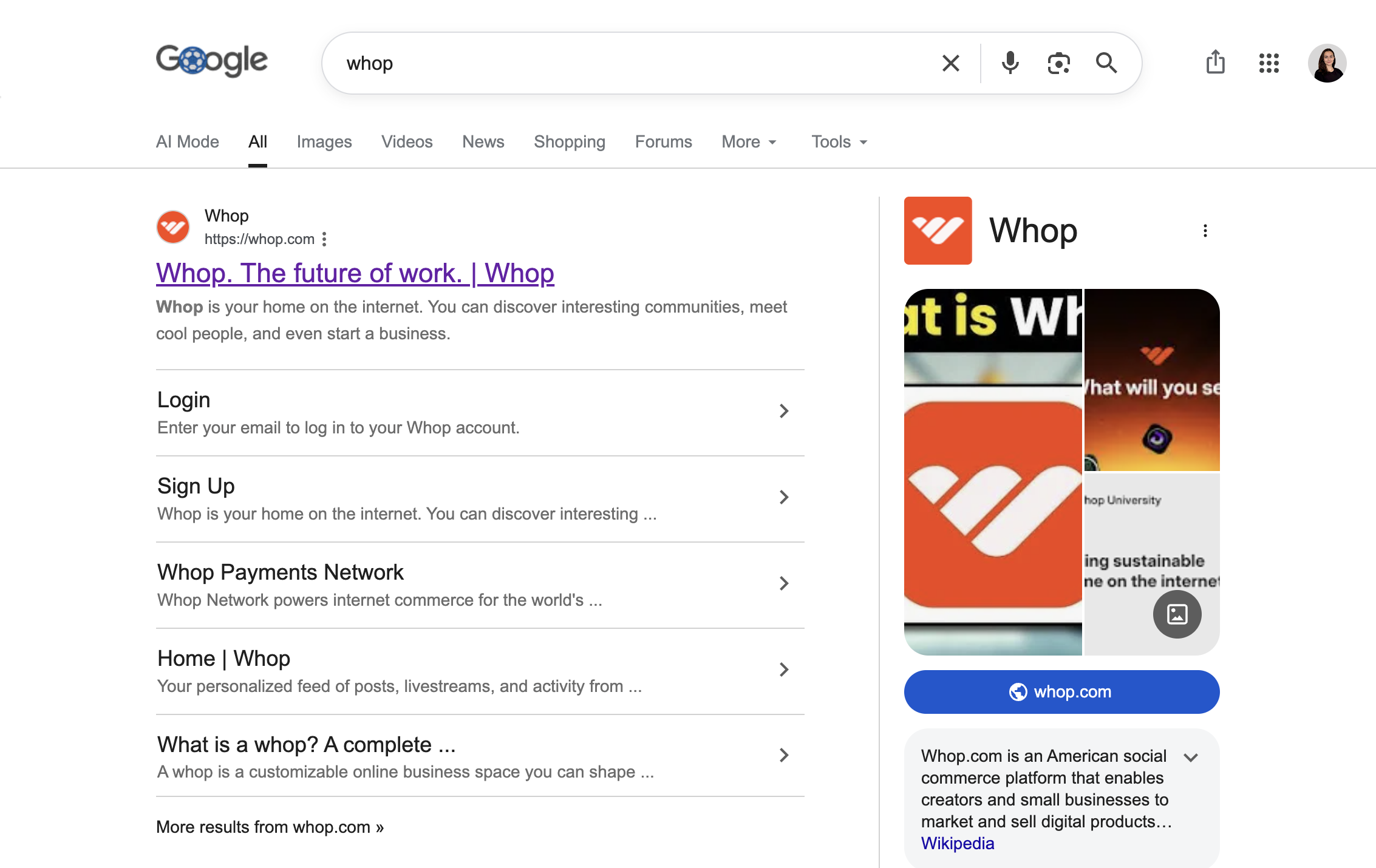 Click on Whop. The future of work. | Whop…