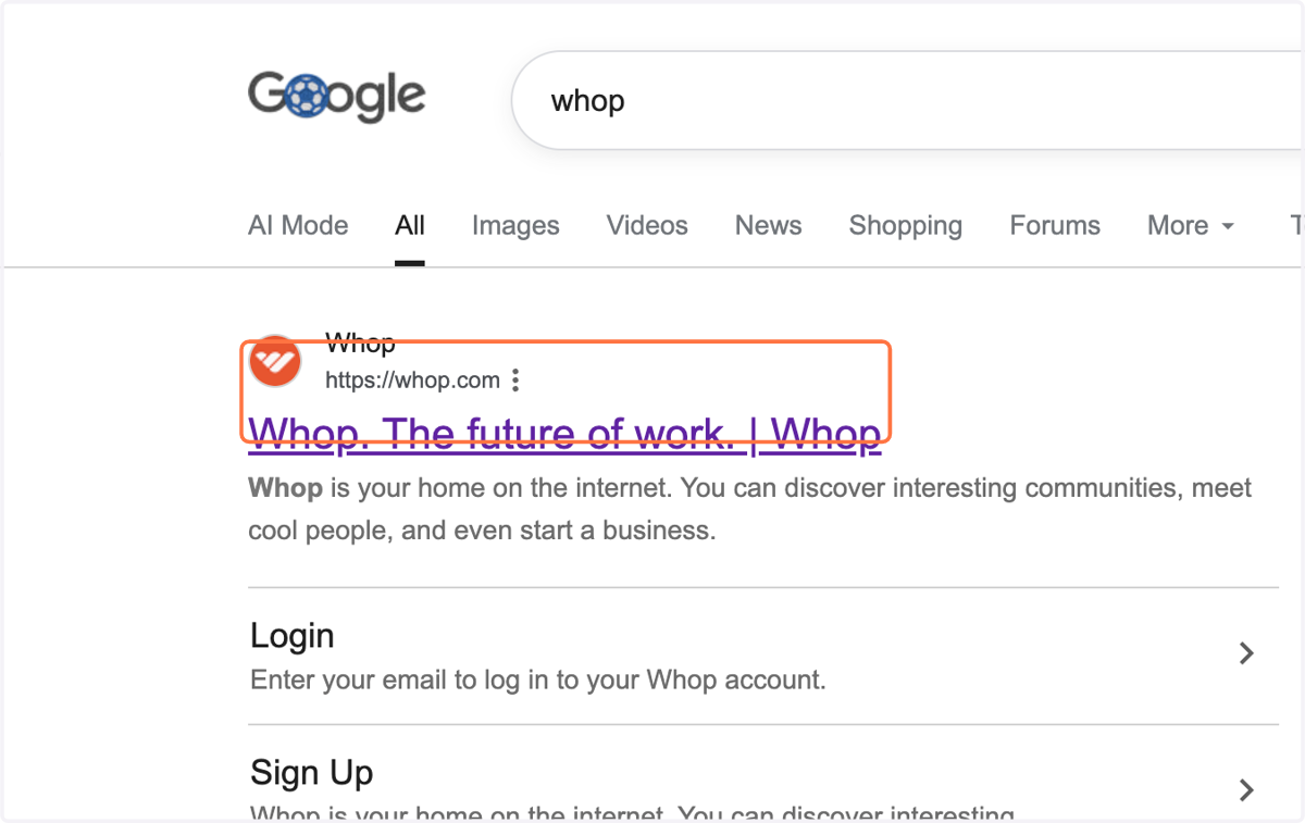 Click on Whop. The future of work. | Whop…
