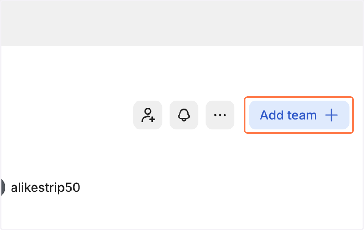 Click on Add team