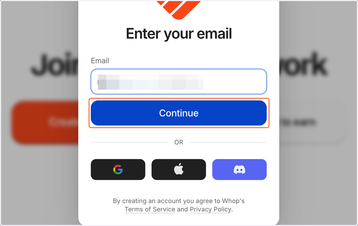 Click on Continue