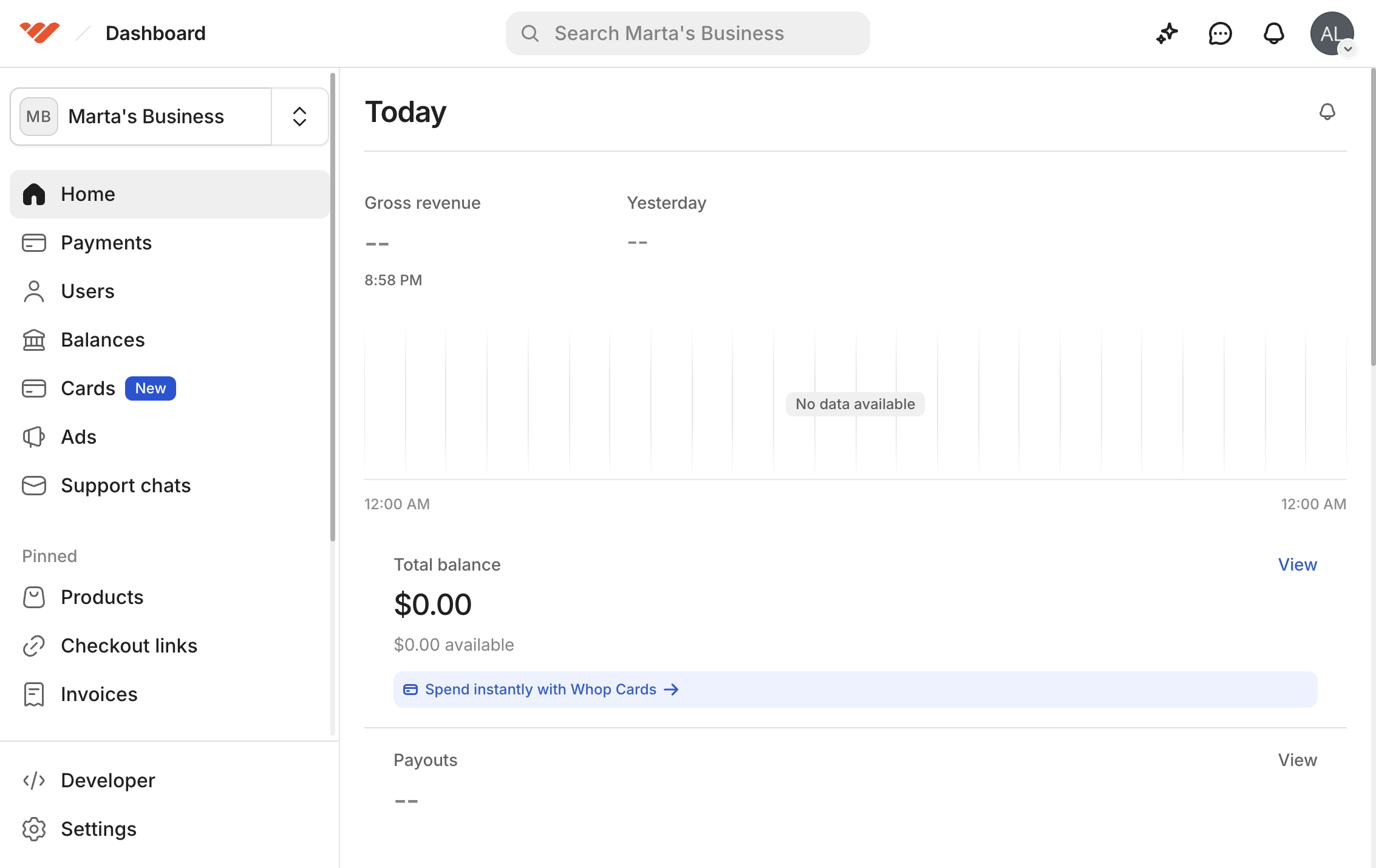 Click on Marta's Business