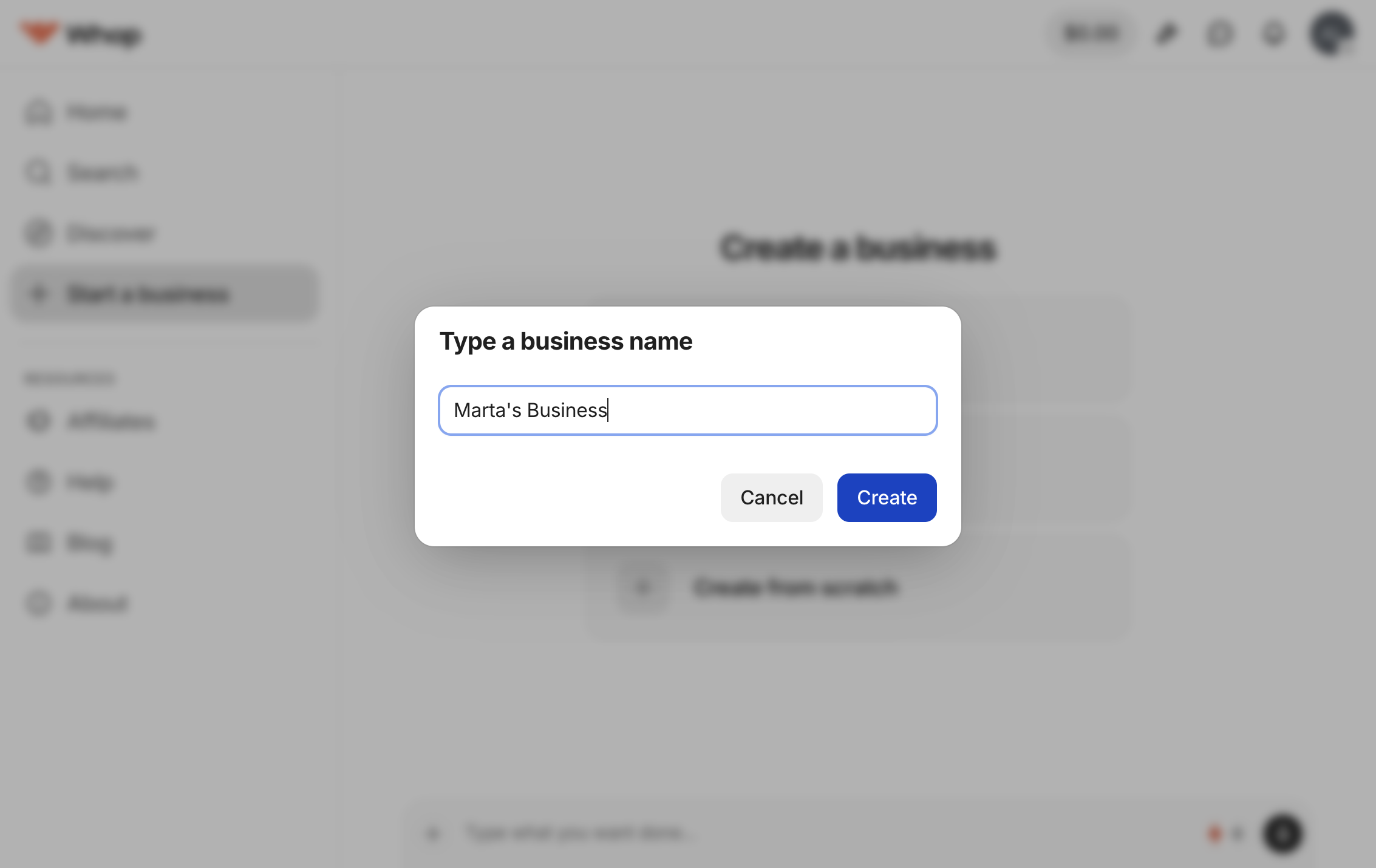 Click on Create