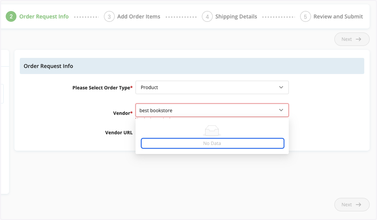 Vendor Not Listed