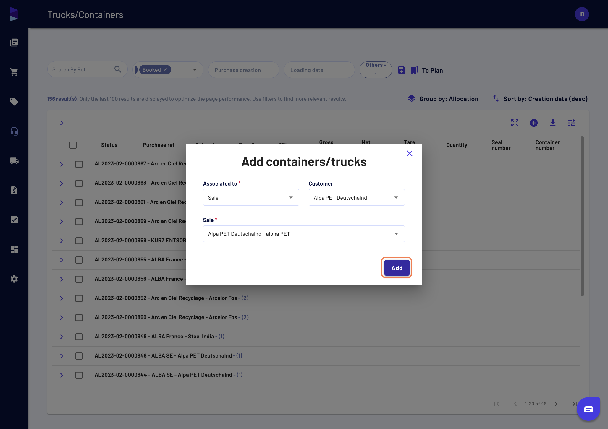 Once it's done, click on "Add" to finalize the creation