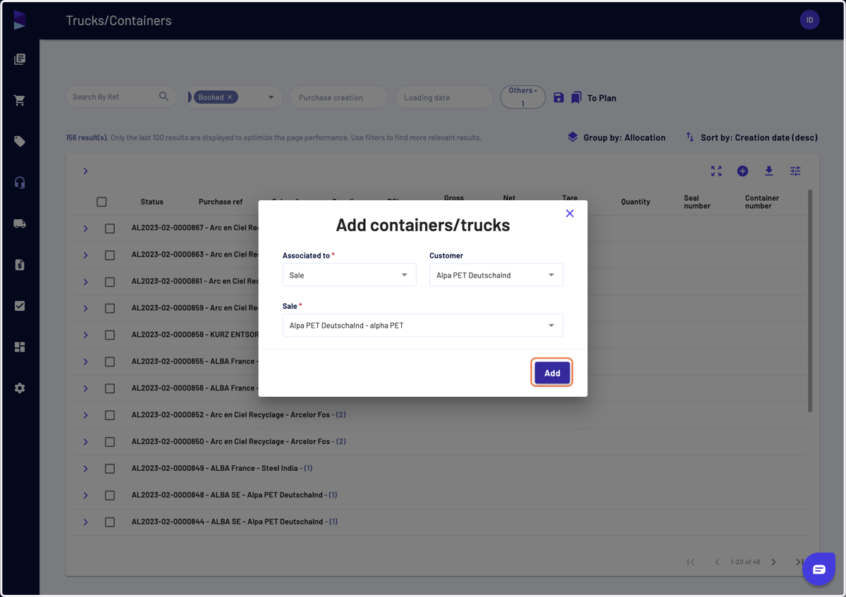 Once it's done, click on "Add" to finalize the creation