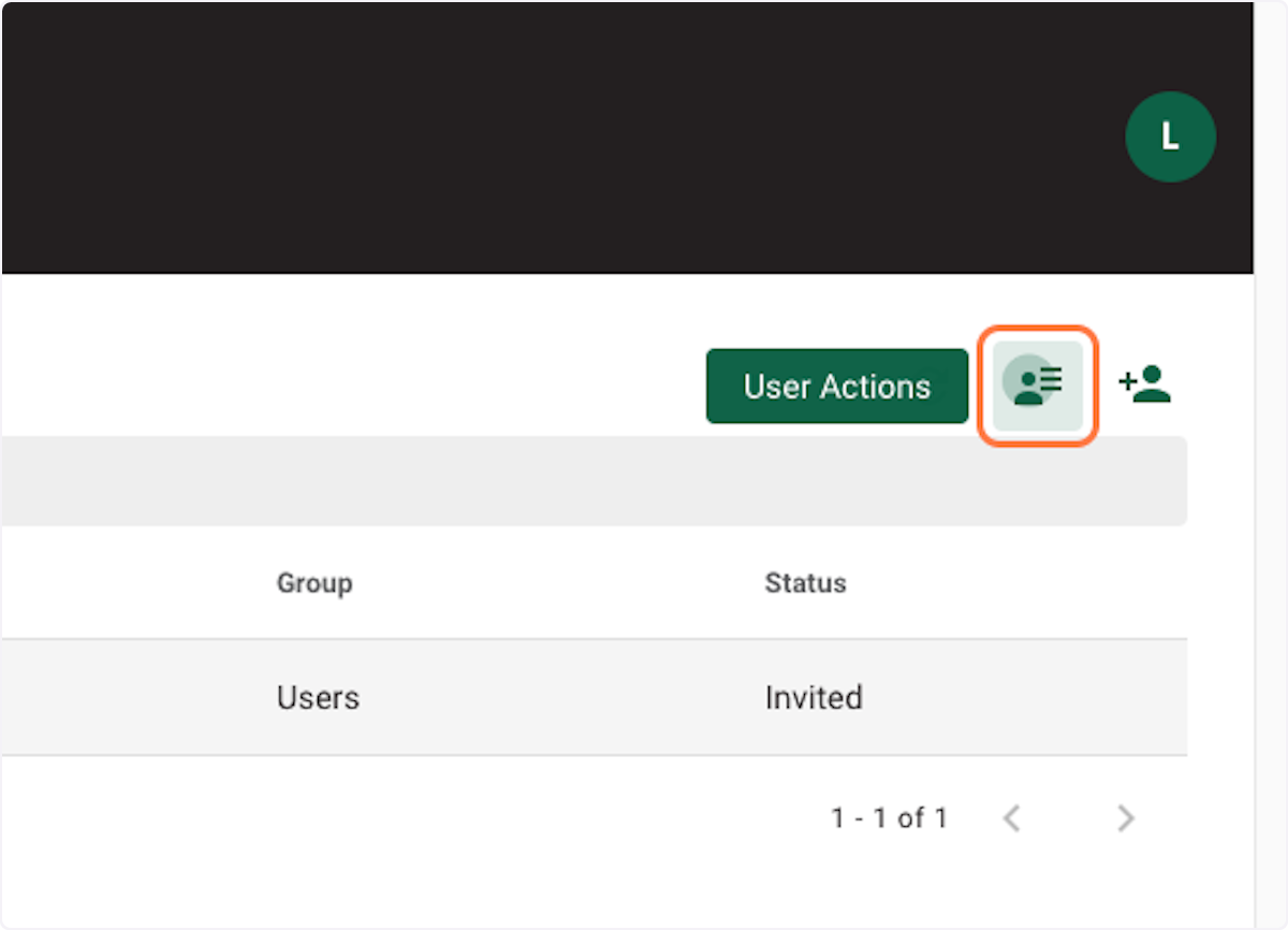 Then click on the user actions icon.