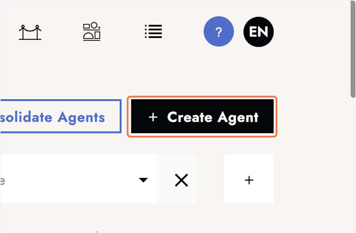 Click + Create Agent